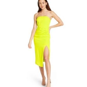 CUSHNIE for Target strapless side-slit dress in Like Green